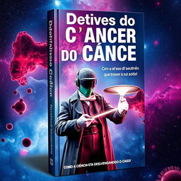 Uma capa de livro impactante com o tema 'Detetives do Câncer: Como a Ciência Está Desvendando o Caso!'