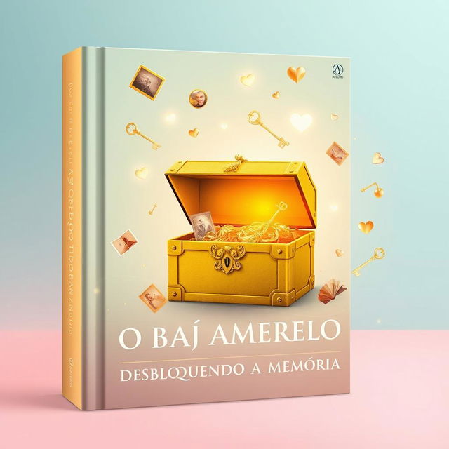 An enchanting book cover design for 'O BAÚ AMARELO - DESBLOQUEANDO A MEMÓRIA'