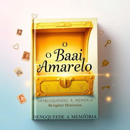 An enchanting book cover design for 'O BAÚ AMARELO - DESBLOQUEANDO A MEMÓRIA'