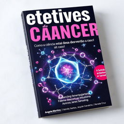 Capa de livro com o tema "Detetives do Câncer: Como a ciência está desvendando o caso!"