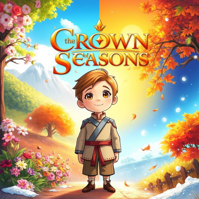 An enchanting cover illustration for 'The Crown of Seasons