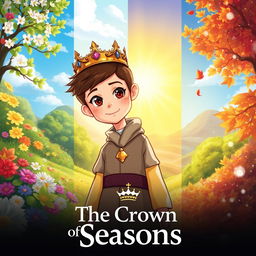 An enchanting cover illustration for 'The Crown of Seasons