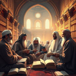 An insightful depiction of Islamic innovation ideology, showcasing the harmony between tradition and modernity