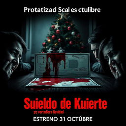 A chilling movie poster for 'Sueldo de Muerte para la verdadera Navidad'