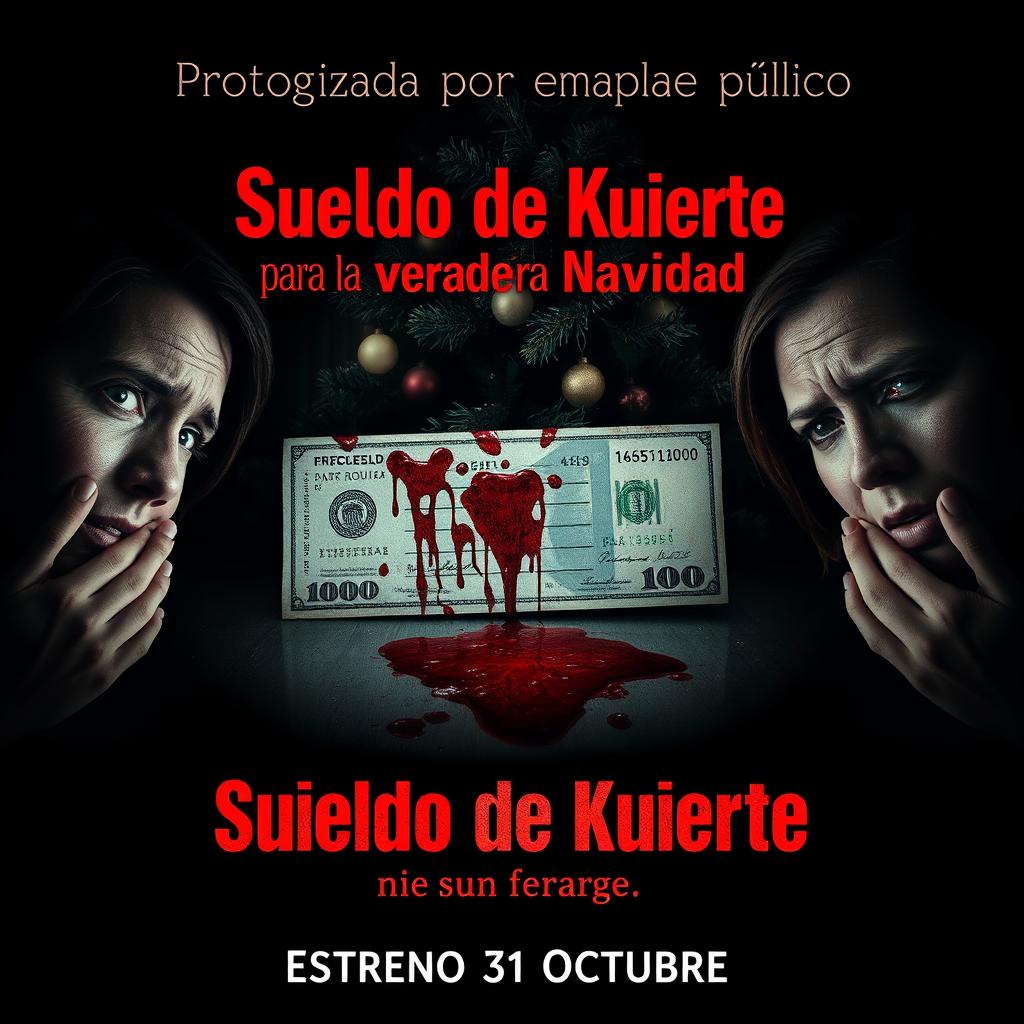 A chilling movie poster for 'Sueldo de Muerte para la verdadera Navidad'