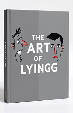 A modern book cover titled "The Art of Lying" showcasing an artistic representation of the duality of lying and truth