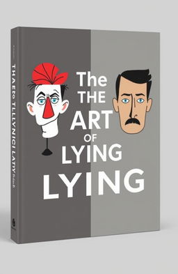 A modern book cover titled "The Art of Lying" showcasing an artistic representation of the duality of lying and truth