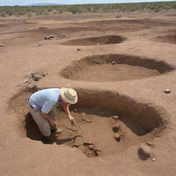 Transition to the present day, with archeologists at a dig site, meticulously uncovering dinosaur fossils, revealing remnants of the creatures that once dominated Earth.