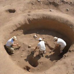 Transition to the present day, with archeologists at a dig site, meticulously uncovering dinosaur fossils, revealing remnants of the creatures that once dominated Earth.