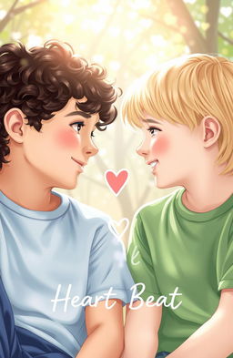 Two young boys gazing at each other with affectionate expressions, their eyes sparkling with connection and warmth