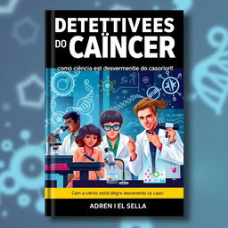 Book cover design for 'Detetives do Câncer: como a ciência está desvendando o caso!'