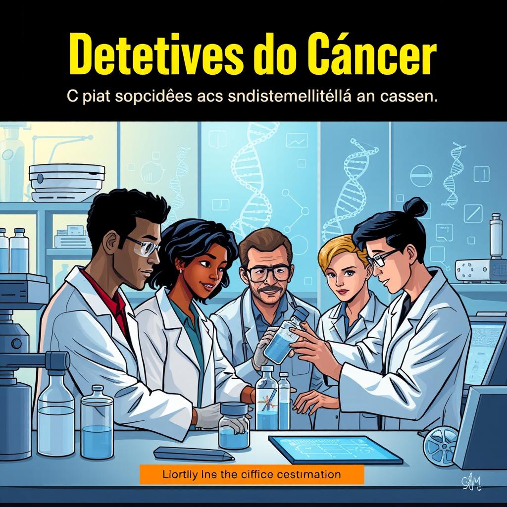 Capa de livro para 'Detetives do Câncer: como a ciência está desvendando o caso!'