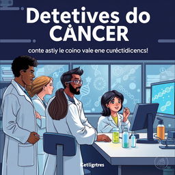 Capa de livro para 'Detetives do Câncer: como a ciência está desvendando o caso!'