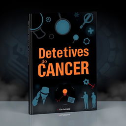 A captivating book cover for 'Detetives do Cancer', featuring a mysterious and intriguing atmosphere