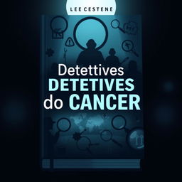 A captivating book cover for 'Detetives do Cancer', featuring a mysterious and intriguing atmosphere