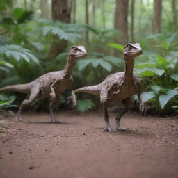 Fast forward two years to show the two Velociraptors, now grown and fully developed, prowling inside their monitored enclosure, symbolizing scientific progress