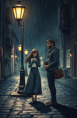 A poignant scene depicting a sad romantic story between a soulful character and a letter deliverer