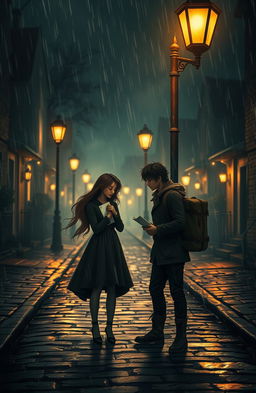 A poignant scene depicting a sad romantic story between a soulful character and a letter deliverer