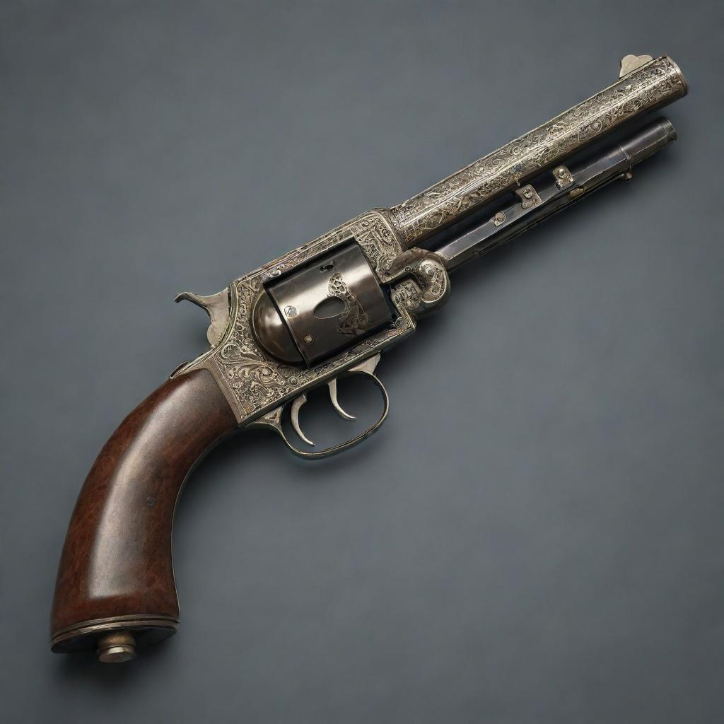 An accurately depicted image of 'Claude's gun', presumably a unique weapon belonging to a character named Claude