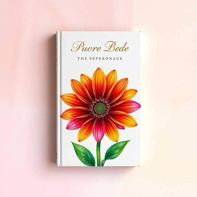 A stunning book cover featuring a colorful and vibrant flower illustration, with petals in brilliant shades of red, orange, yellow, pink, and purple