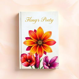 A stunning book cover featuring a colorful and vibrant flower illustration, with petals in brilliant shades of red, orange, yellow, pink, and purple