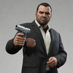 A distinct portrayal of Michael De Santa's trademark firearm, a character from the Grand Theft Auto series