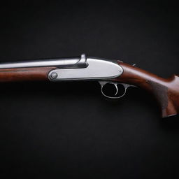 A sleek bolt-action shotgun displayed against a black background