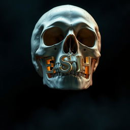 A creatively designed skull featuring the letters 'S', 'E', 'S', and 'H' artistically arranged as its teeth