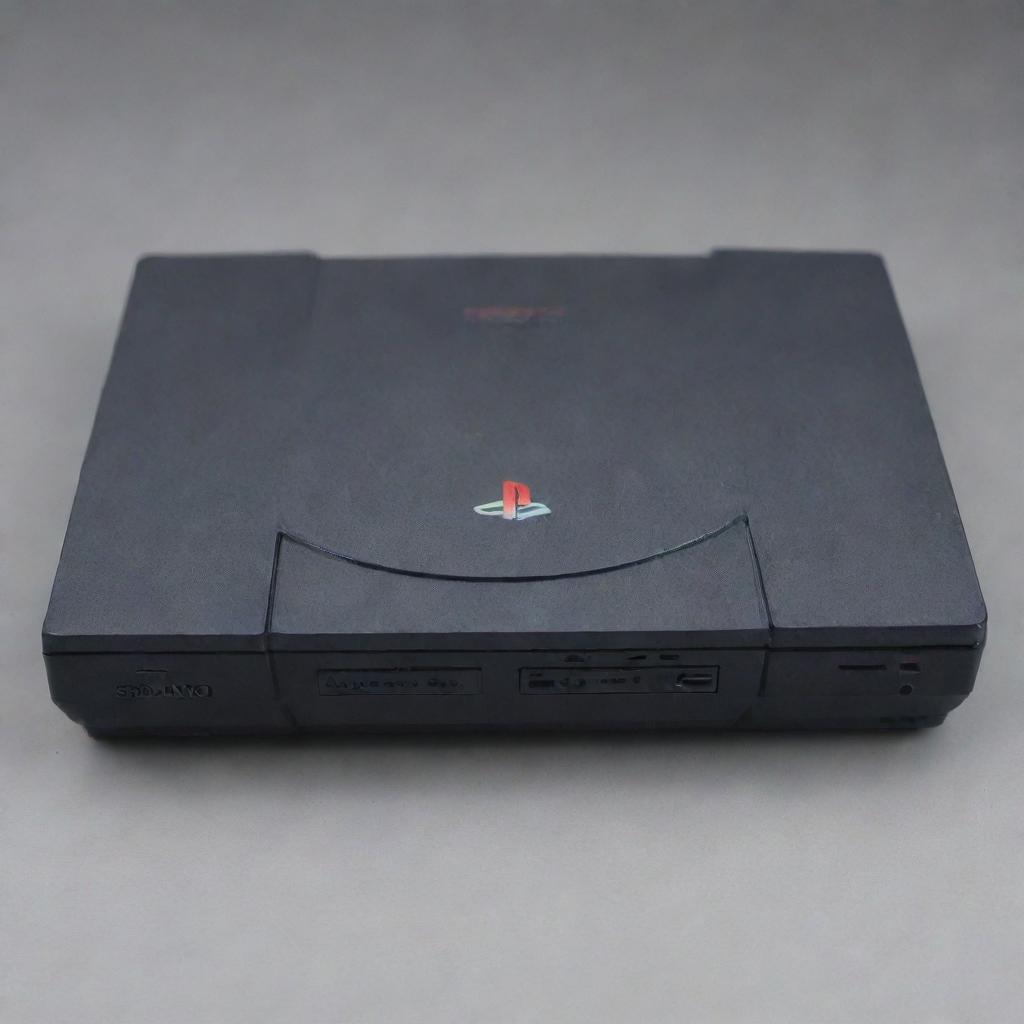 A highly detailed PlayStation 2 gaming console