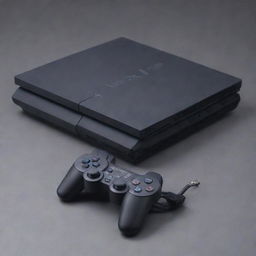 A highly detailed PlayStation 2 gaming console