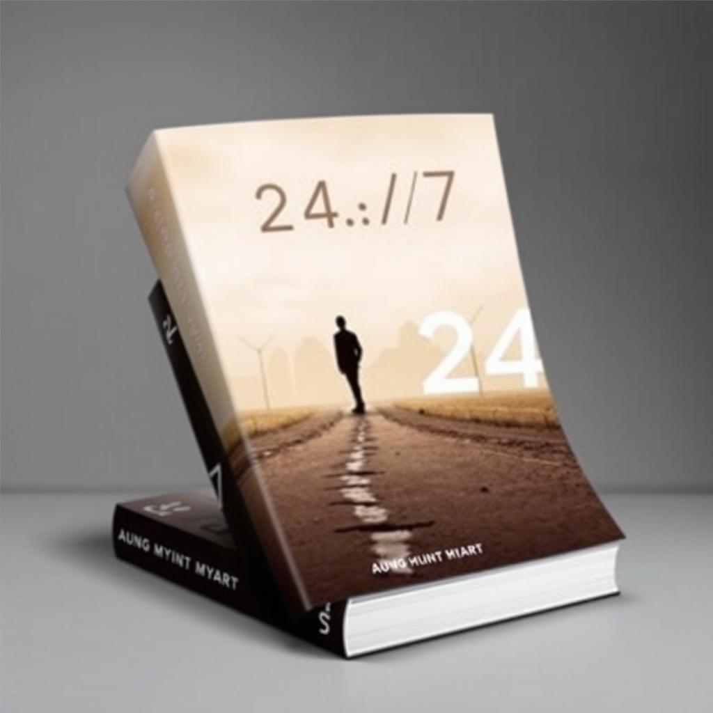 A compelling and emotional book cover for '24/7', reflecting the author's journey through life hardships, growth, and determination