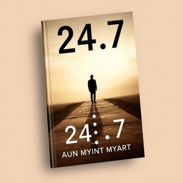 A compelling and emotional book cover for '24/7', reflecting the author's journey through life hardships, growth, and determination