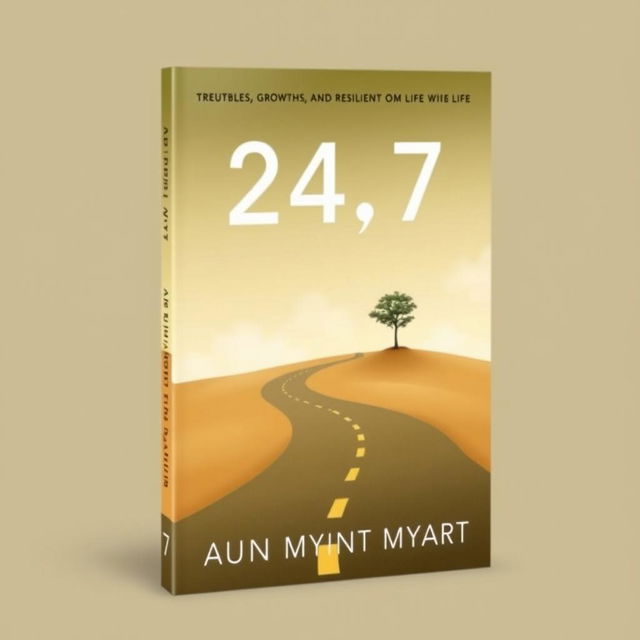 An impactful book cover design for '24/7', reflecting the struggles, growth, and resilience in the author's life