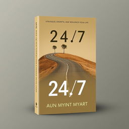 An impactful book cover design for '24/7', reflecting the struggles, growth, and resilience in the author's life