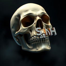 A smiling skull featuring the diamond letters 'S', 'E', 'S', and 'H' artistically integrated as its teeth
