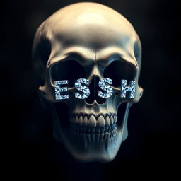 A smiling skull featuring the diamond letters 'S', 'E', 'S', and 'H' artistically integrated as its teeth