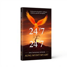 An inspiring book cover design for '24/7' that reflects the author's journey through life’s challenges, growth, and aspirations