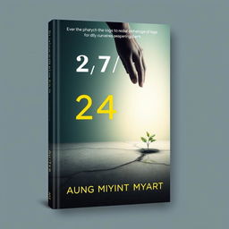 A poignant book cover design for '24/7' that encapsulates the author's life challenges, growth, and persistent drive to overcome difficulties