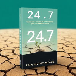 A compelling book cover design for '24/7' that captures the essence of the author's life hardships, personal growth, and determination to persevere