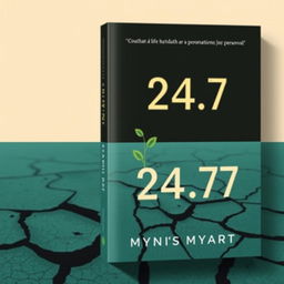 A compelling book cover design for '24/7' that captures the essence of the author's life hardships, personal growth, and determination to persevere