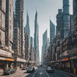 A majestic city mixing futurism with gaspunk aesthetics