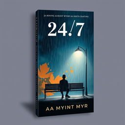 An emotionally charged book cover design for '24/7' that reflects the author's struggles and moments of sadness