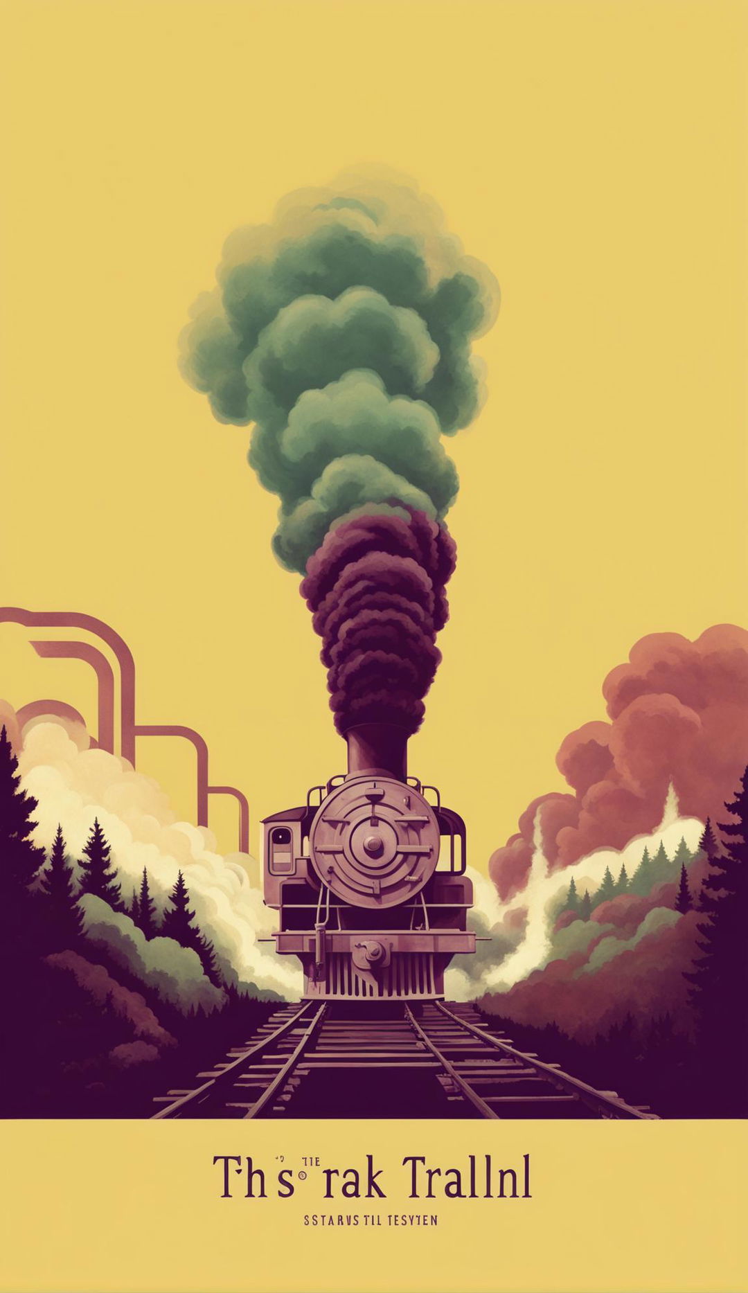 A Wes Anderson-inspired book cover featuring a dark train.