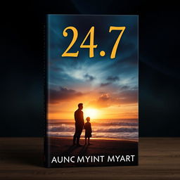 An impactful book cover design for '24/7' that poignantly highlights the author's difficult life challenges and moments of sadness