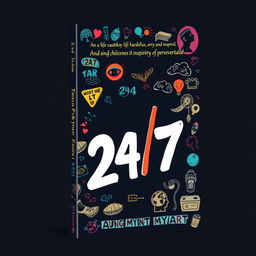 A visually striking book cover design titled '24/7' that encapsulates the author's life hardships, growth, and inspiring journey of perseverance