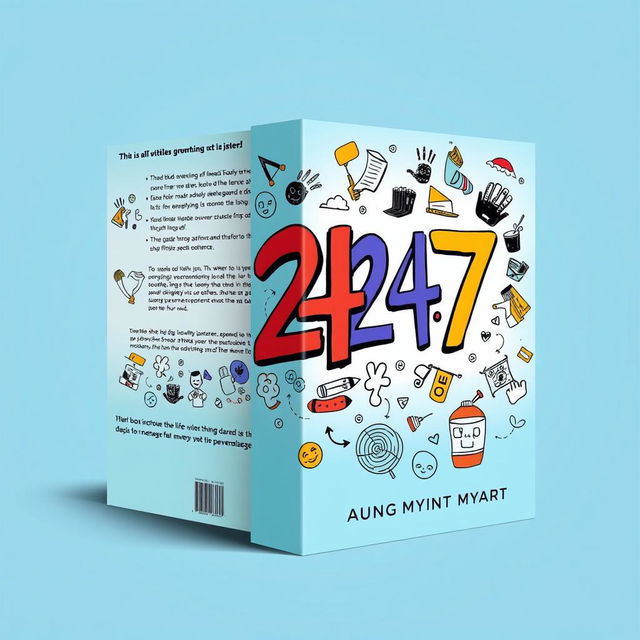 A visually striking book cover design titled '24/7' that encapsulates the author's life hardships, growth, and inspiring journey of perseverance