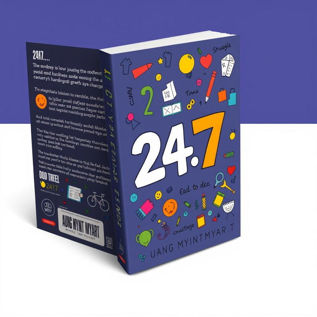 A compelling book cover design for '24/7' that reflects the author's journey through hardships, growth, and change