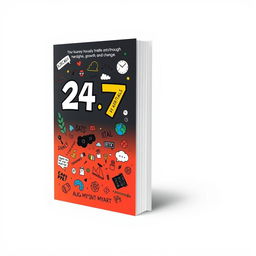 A compelling book cover design for '24/7' that reflects the author's journey through hardships, growth, and change