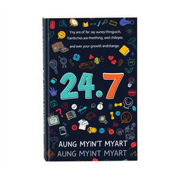 A compelling book cover design for '24/7' that reflects the author's journey through hardships, growth, and change