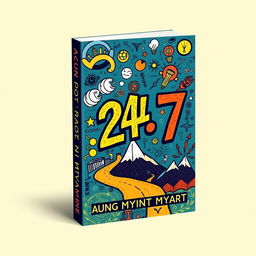 A captivating book cover design for '24/7' that powerfully illustrates the author's journey through hardships, personal growth, and determination to persevere